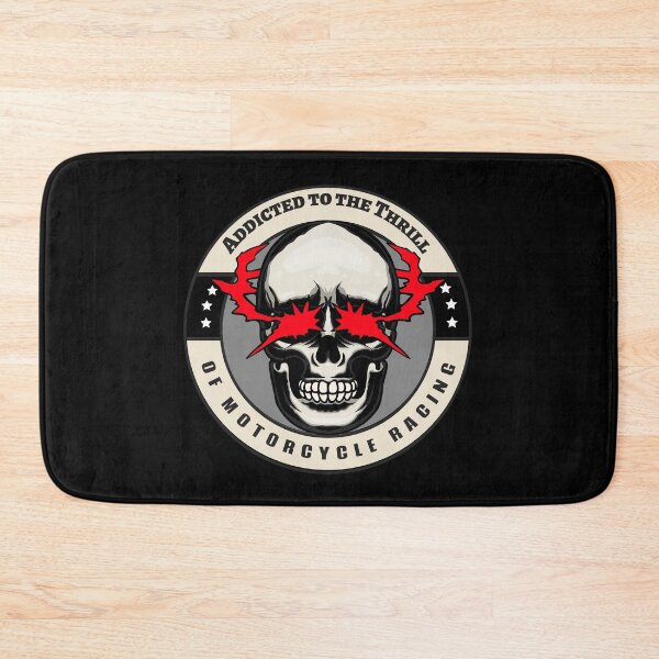 Item preview, Addicted To The Thrill Of Motorcycle Racing Skull Fast Speed Motorsports Racer Rider designed and sold by CarantinedChaos.