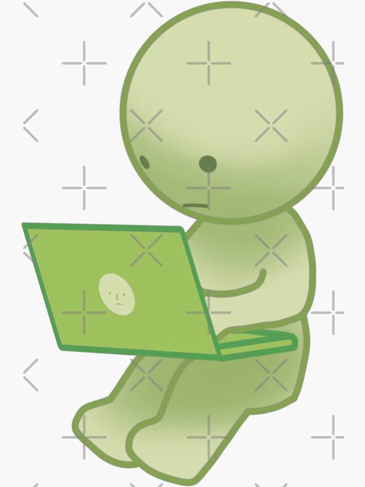 Thumbnail 3 of 3, Sticker, computer smiski designed and sold by ElliottBryan.