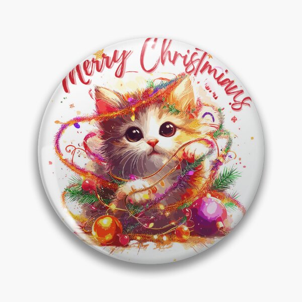 Item preview, cute kitten plays with ball and tinsel designed and sold by RiSchuDesign.