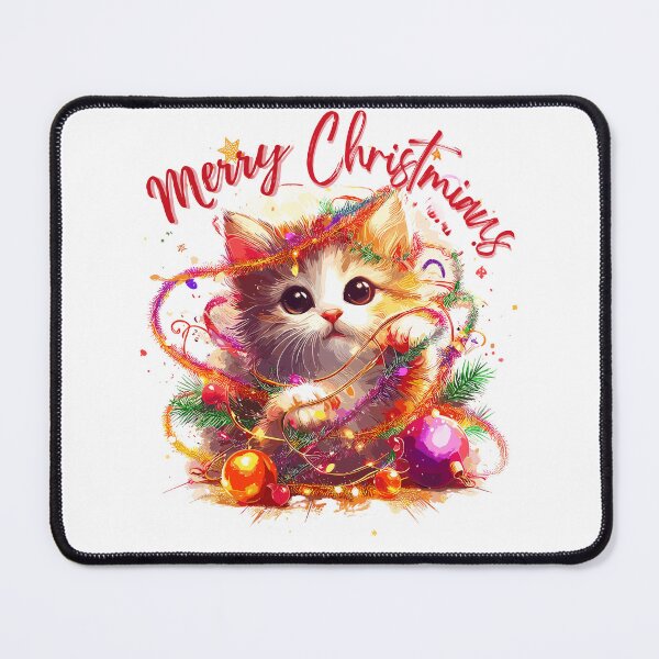 Item preview, cute kitten plays with ball and tinsel designed and sold by RiSchuDesign.
