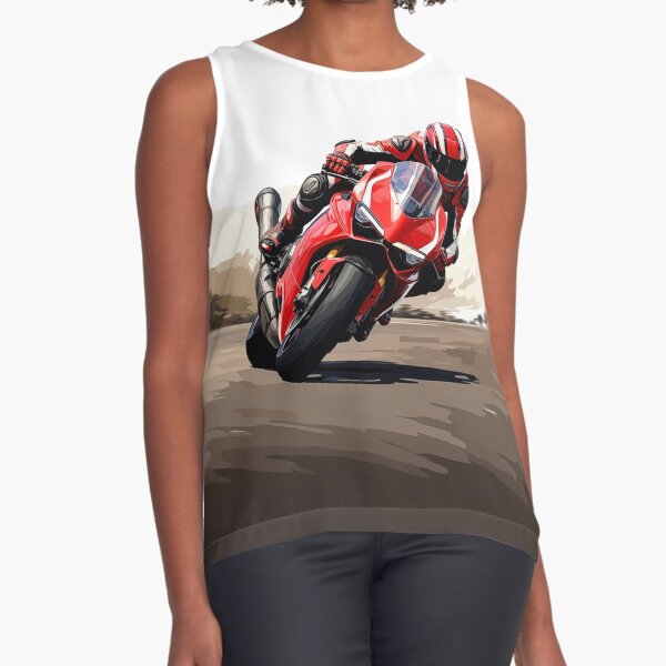 high speed red Ducati Panigale Sleeveless Top