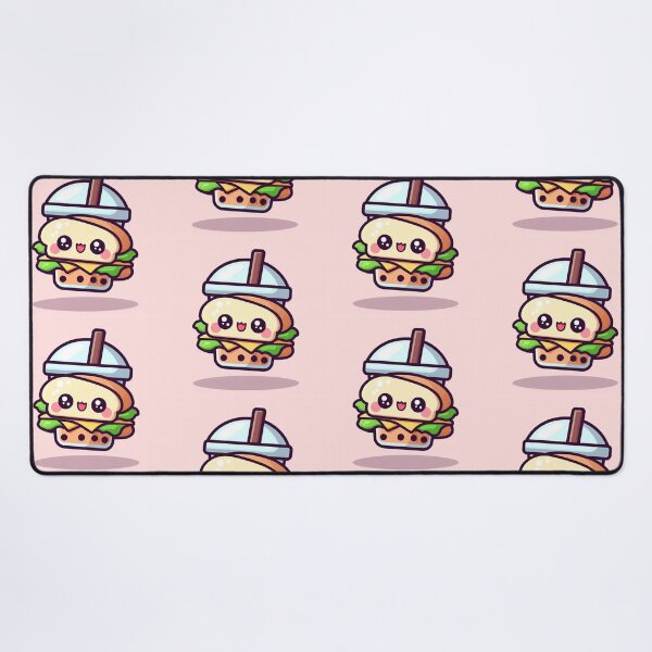Item preview, ADORABLE little sandwich designed as a bubble tea cup with pink background! designed and sold by SaraDatCool.