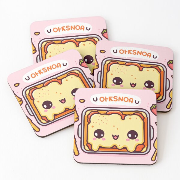 Item preview, Kawaii lasagna dinner pink strawberry background. designed and sold by SaraDatCool.
