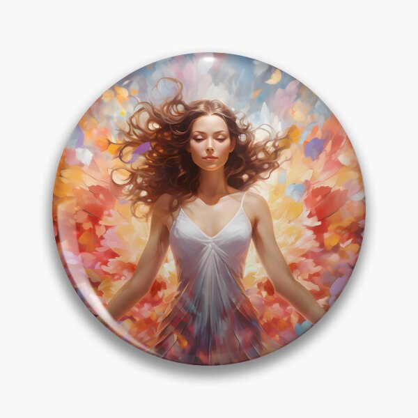 Item preview, Vibrant watercolor painting of a woman wearing wings designed and sold by AI-Only Creations.