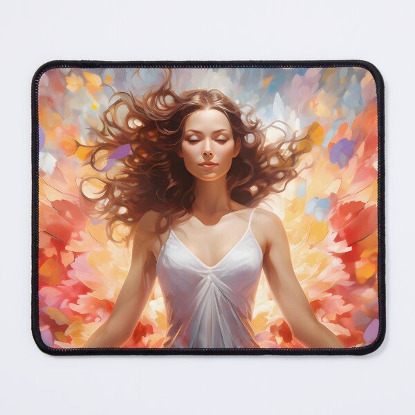 Item preview, Vibrant watercolor painting of a woman wearing wings designed and sold by AI-Only Creations.