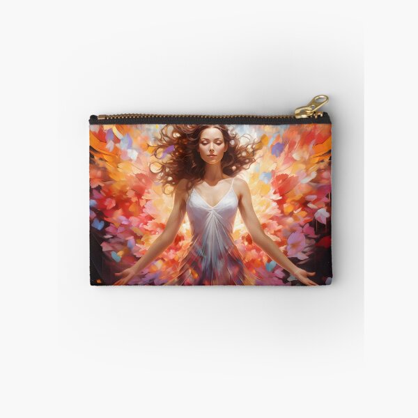 Item preview, Vibrant watercolor painting of a woman wearing wings designed and sold by AI-Only Creations.