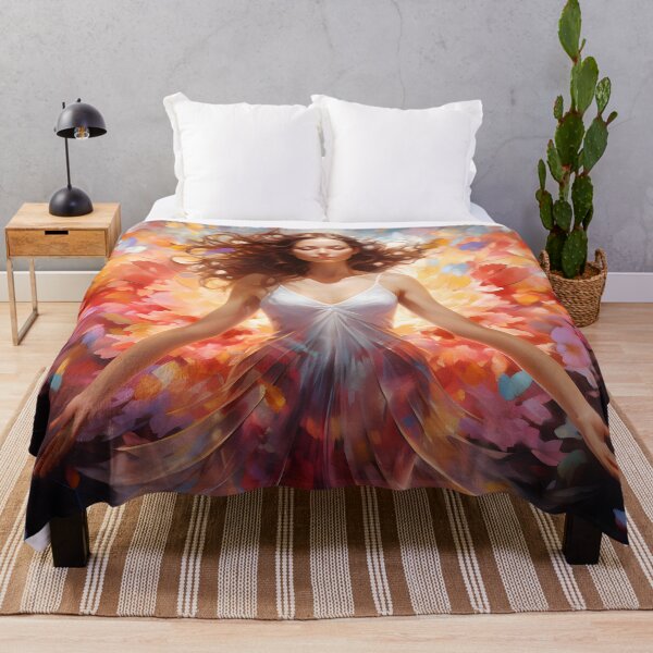 Item preview, Vibrant watercolor painting of a woman wearing wings designed and sold by AI-Only Creations.