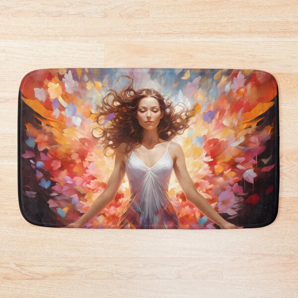 Item preview, Vibrant watercolor painting of a woman wearing wings designed and sold by AI-Only Creations.