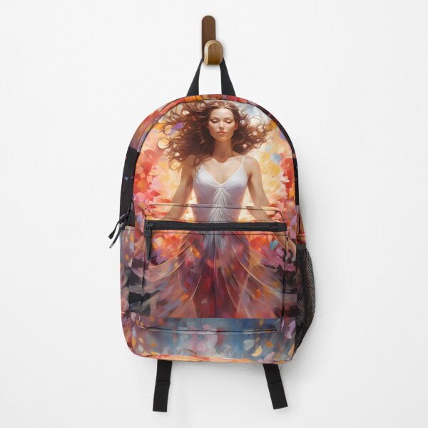 Item preview, Vibrant watercolor painting of a woman wearing wings designed and sold by AI-Only Creations.