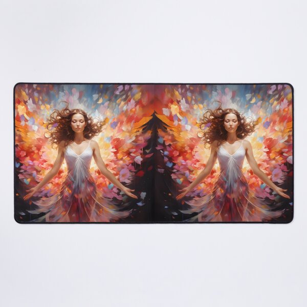 Item preview, Vibrant watercolor painting of a woman wearing wings designed and sold by AI-Only Creations.
