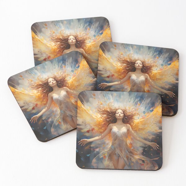 Item preview, Watercolor painting of a woman wearing ethereal wings designed and sold by AI-Only Creations.