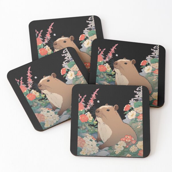 Item preview, capybara in flowers designed and sold by EuropeanPrints.