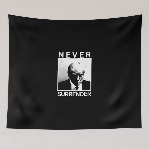 Item preview, Donald Trump Mugshot - Never Surrender designed and sold by RetroRobbo.