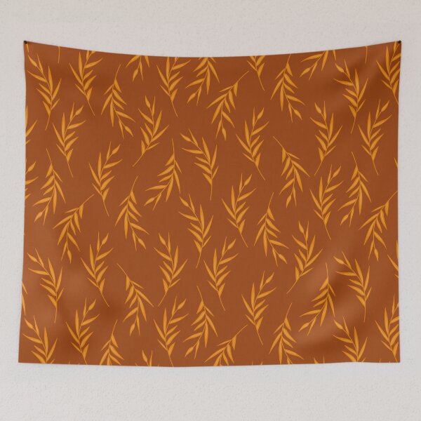 Item preview, Elegant Leafy Branches in warm orange color palette designed and sold by BrankaPD.