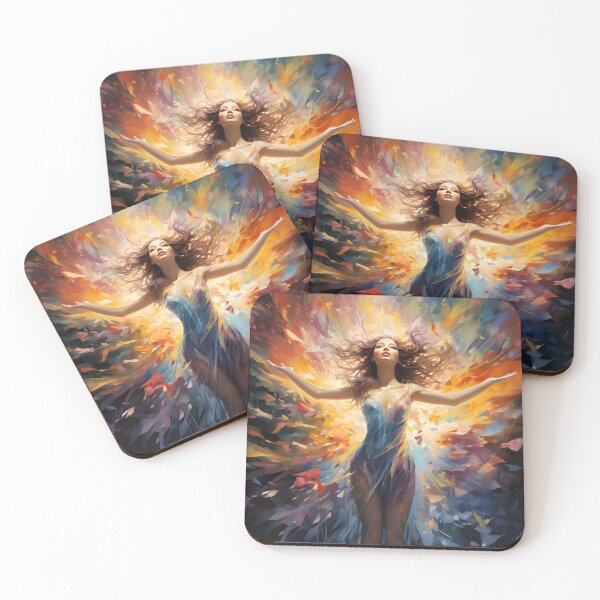 Item preview, Ethereal watercolor painting of a woman wearing wings designed and sold by AI-Only Creations.