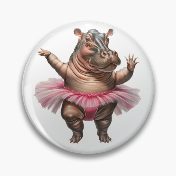 Artikelvorschau, Nilpferd mit rosa Tutu tanzt Ballett entworfen und verkauft von CircinusStore.