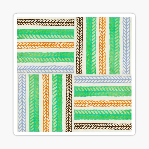 Vintage Japanese Woodblock Textile Pattern Sticker