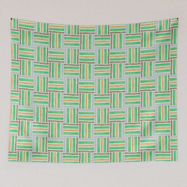 Item preview, Vintage Japanese Woodblock Textile Pattern  designed and sold by Piccolo Fiore Prints.