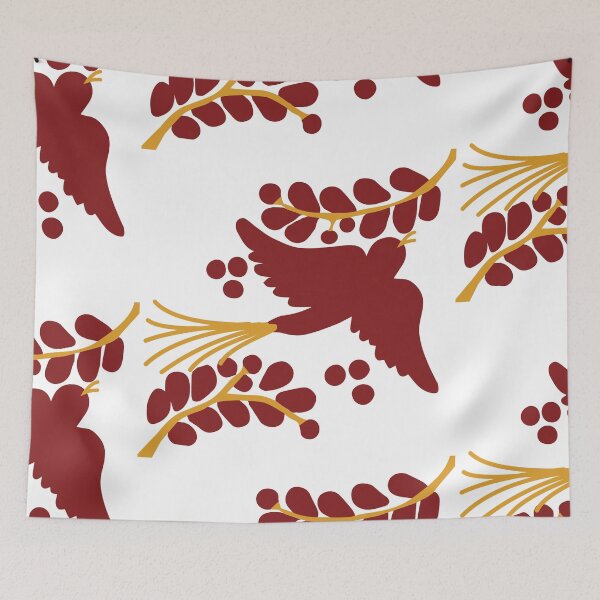 Item preview, Talavera bird 9, all maroon, ruby wine berry burgundy crimson designed and sold by elizdesign.