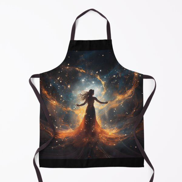Item preview, Woman dancing in vibrant galaxy designed and sold by AI-Only Creations.