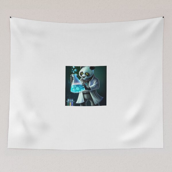 Item preview, Panda mad scientist mixing sparkling chemicals designed and sold by KacperDan.