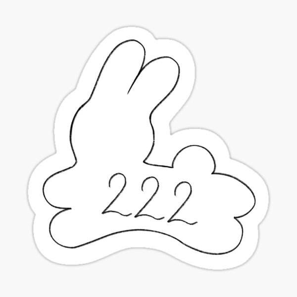 Item preview, Lucky number 222 bunny sticker designed and sold by coconarvaezs.