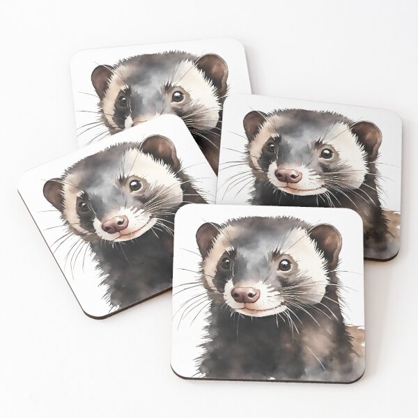 Item preview, Ferret Black Sable Watercolor Art Style designed and sold by LDJBlank.