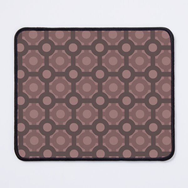 Item preview, Maroon Dark Chocolate Connected Circles Lines Rectangles Hexagonal Array Robust Vintage Bauhaus Art Deco Urban Pattern designed and sold by PenguinForests.