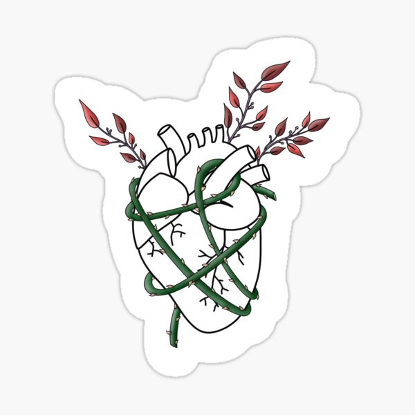 Cœur minimaliste floral Sticker