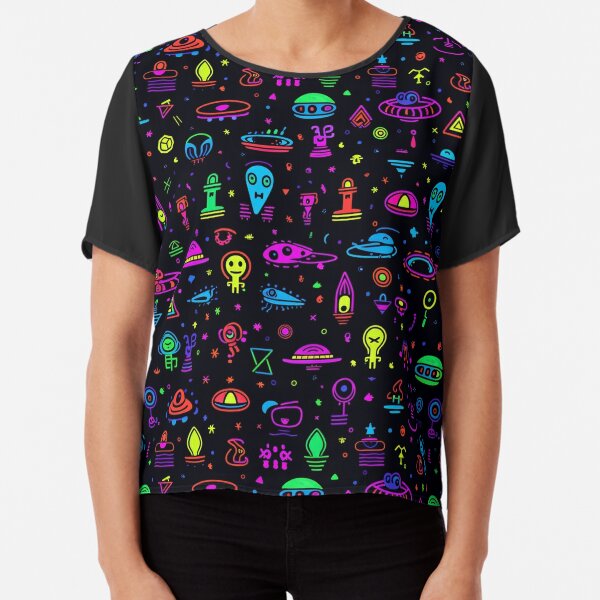 Abstract alien world and tech Chiffon Top