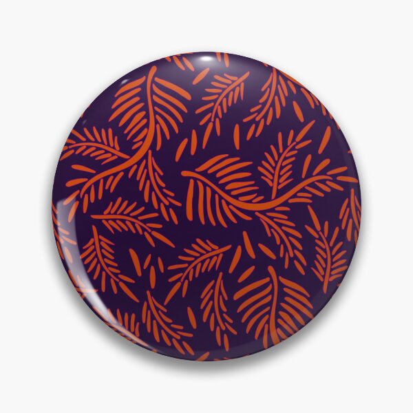 Item preview, Leafy Branches Ink Pattern in dark purple and orange color palette designed and sold by BrankaPD.