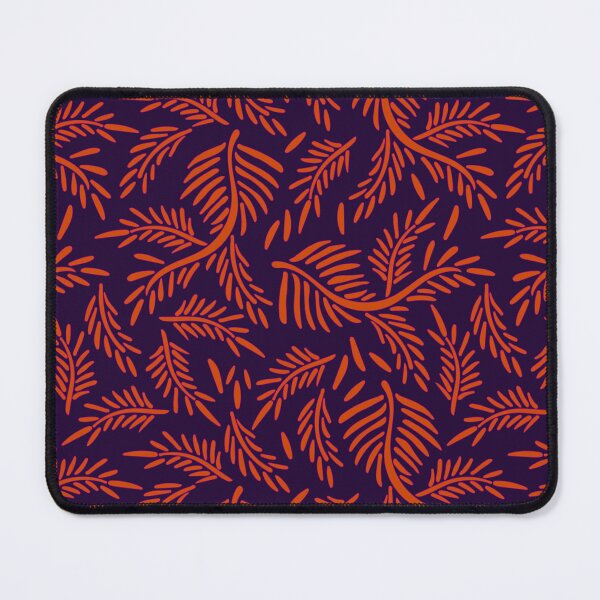 Item preview, Leafy Branches Ink Pattern in dark purple and orange color palette designed and sold by BrankaPD.