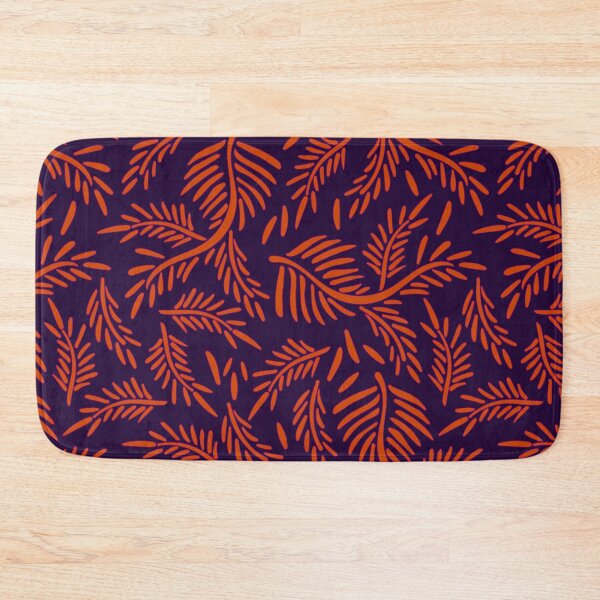 Item preview, Leafy Branches Ink Pattern in dark purple and orange color palette designed and sold by BrankaPD.
