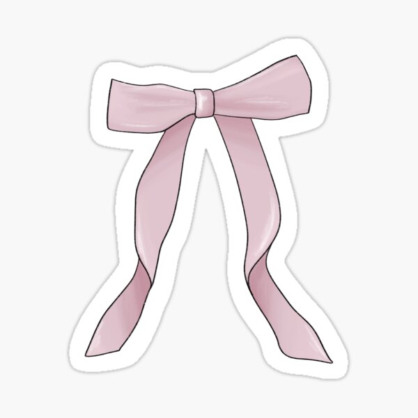 Pink Bow Ribbon Knot Coquette Watercolor Painted Sticker for Sale