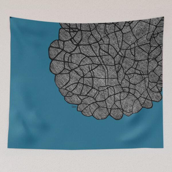 Item preview, Abstract burst (black white / blue background) designed and sold by MentaLee.