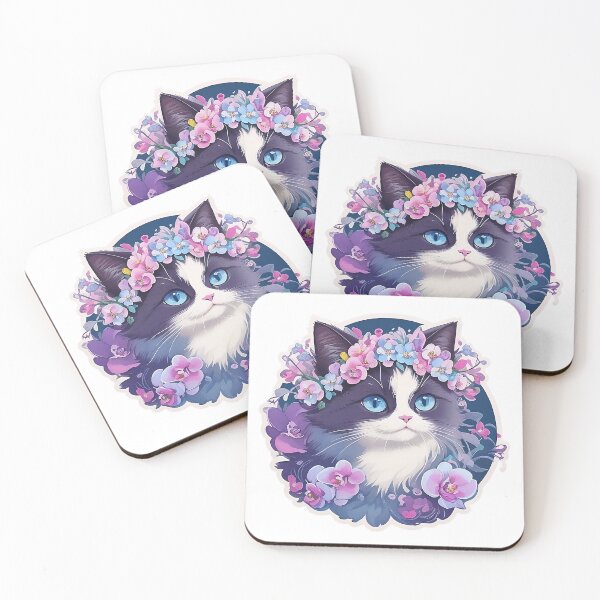 Item preview, Sticker Cat Collection Ragdoll with orchid 6 designed and sold by miwarenxx.