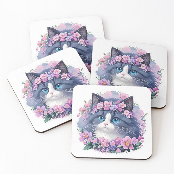 Item preview, Sticker Cat Collection Ragdoll with orchid 7 designed and sold by miwarenxx.