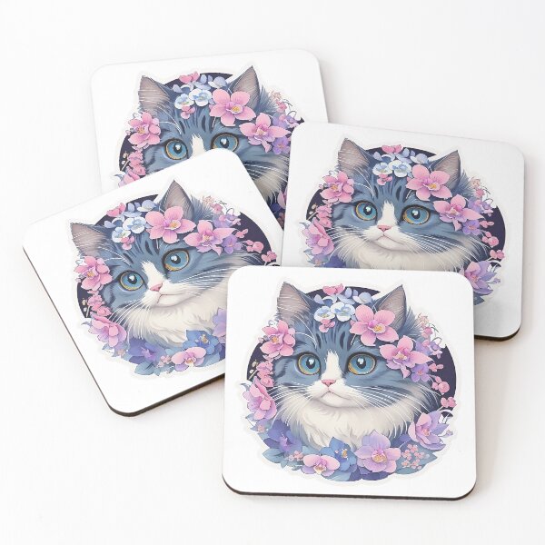 Item preview, Sticker Cat Collection Ragdoll with orchid 8 designed and sold by miwarenxx.