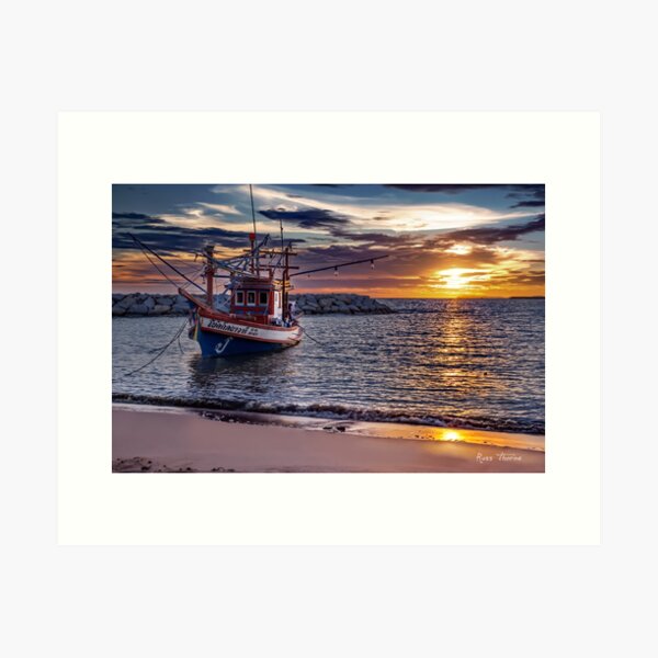 Item preview, Thai Fishing Boat in Beautiful Sunset designed and sold by Russell Thorne.
