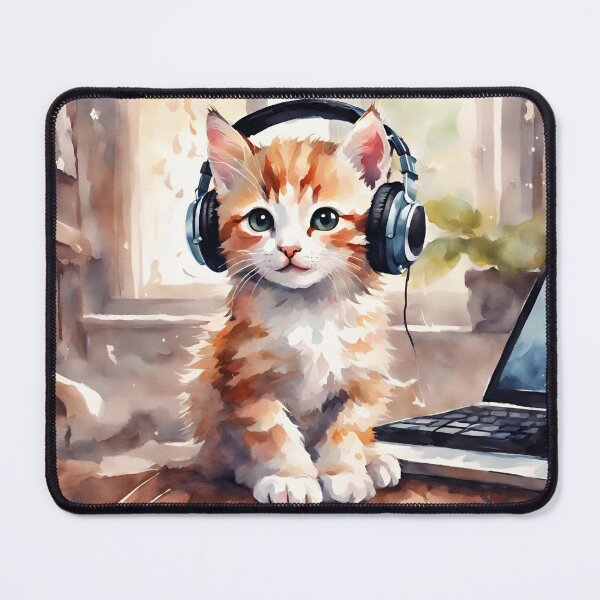 Item preview, Cutie Cat Watercolors Mouse Pads designed and sold by Airod 07.