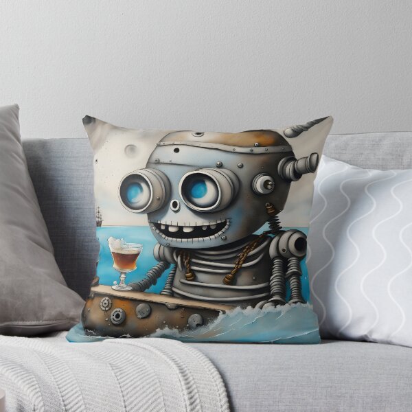 Bot Drinks Throw Pillow