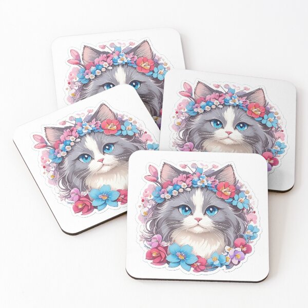 Item preview, Sticker Cat Collection Ragdoll with orchid 5 designed and sold by miwarenxx.