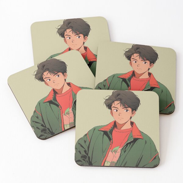Item preview, Anime Cute Boy Wearing a Dark Green Jacket designed and sold by MantixD.