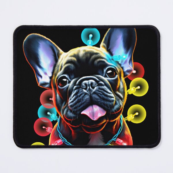 Item preview, French Bulldog with Christmas Lights on His designed and sold by MagicColorPrint.