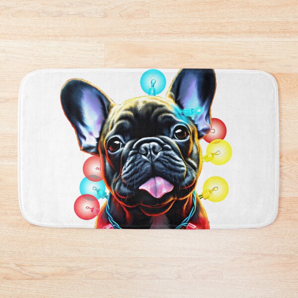 Item preview, French Bulldog with Christmas Lights on His designed and sold by MagicColorPrint.