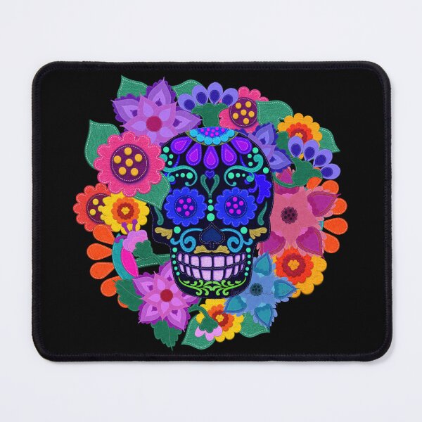 Item preview, Beautiful Felt Look Sugar Skull with Flowers Day of the Dead designed and sold by CheriesArt.