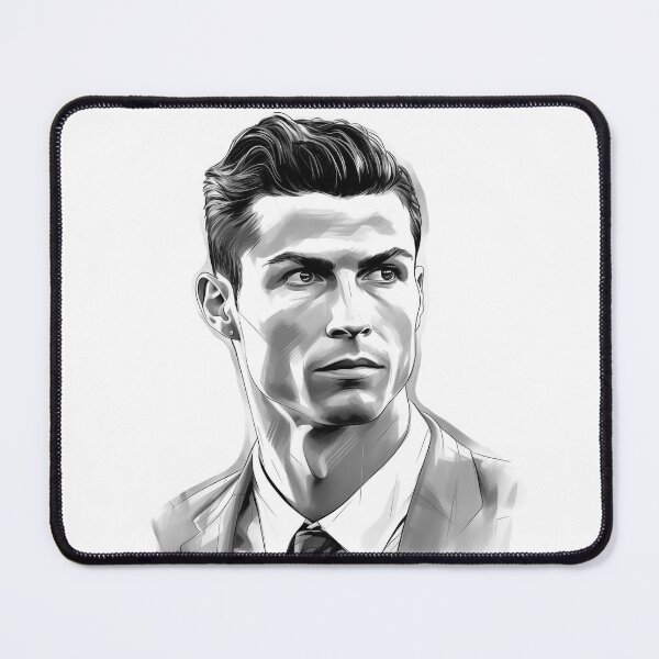 Item preview, Cristiano Ronaldo lineart black and white design designed and sold by Carinaprint.
