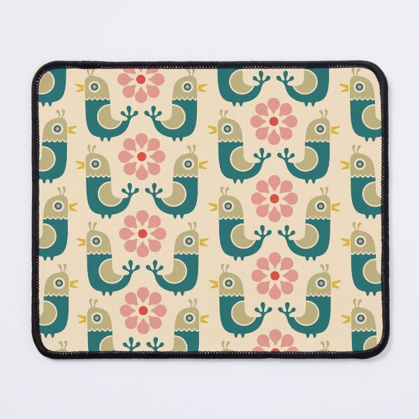 Item preview, Chatting Birds Floral Pattern Retro Scandi designed and sold by tonymagnerart.