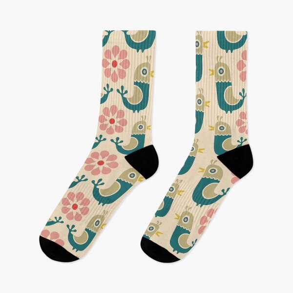 Item preview, Chatting Birds Floral Pattern Retro Scandi designed and sold by tonymagnerart.