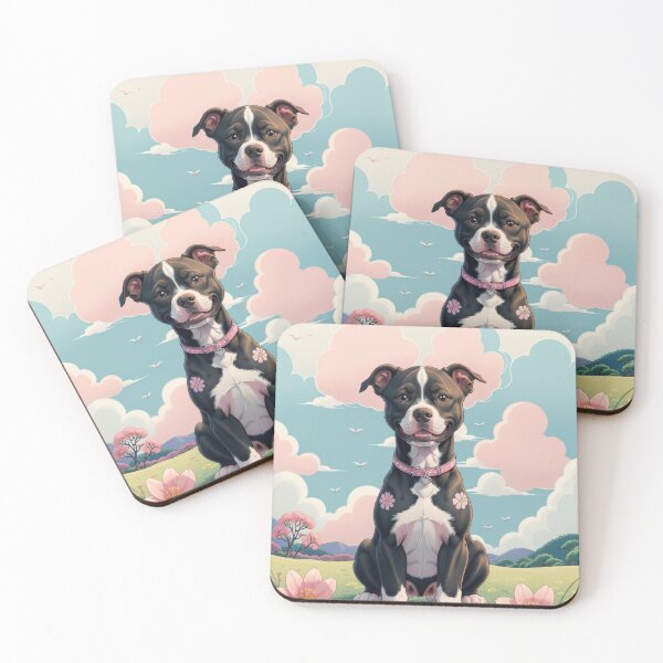 Item preview, Elegan artwork of black Pitbull in a beautiful landscape designed and sold by Tio-Tecun.